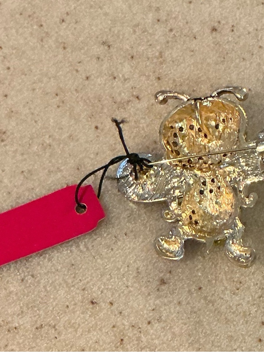 Betsey Johnson Yellow and Black Crystal Bee Pin - Picture 2 of 3